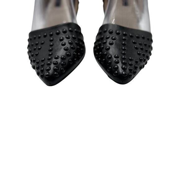 French Connection Size 8.5 Shoes Womens Black Studded Pointed-Toe High Heels - Picture 13 of 16